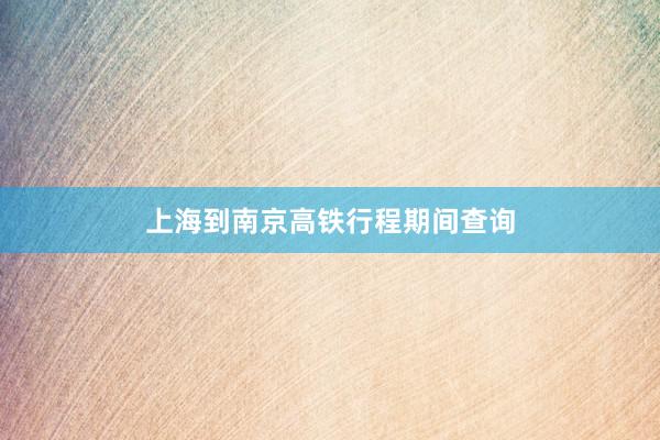 上海到南京高铁行程期间查询