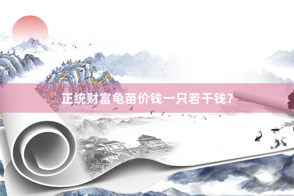 正统财富龟苗价钱一只若干钱？