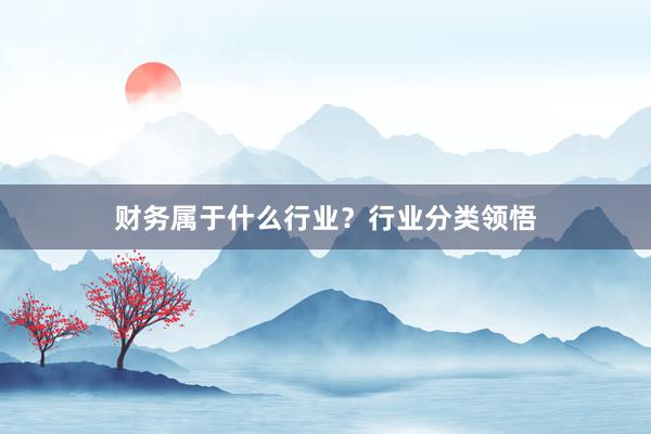 财务属于什么行业？行业分类领悟